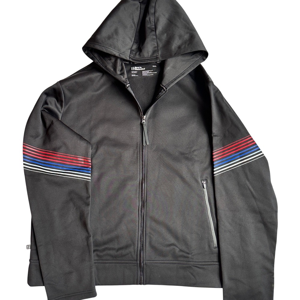 Sports Illustrated‎ Men's Track Jacket Hoodie Black Full Zip Mens XXL NWT